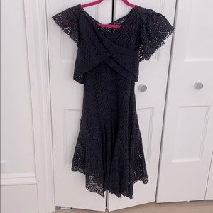Isabel Marant black midi eyelet dress, fitted